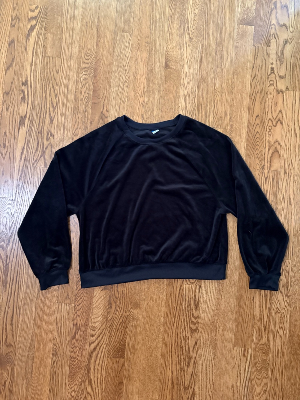 Old Navy Black Velvet Pullover Sweatshirt